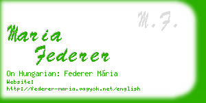 maria federer business card